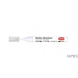 Marker akrylowy, fibrowa końcówka ścięta 2-5mm, biały TO-402 Toma