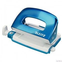 Dziurkacz mini LEITZ WOW metalowy niebieski metalik 50601036