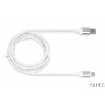 Kabel do transferu danych i zasilania USB 2w1 TYP C biały 1,5m (3A)Ibox IKUMTCWQC