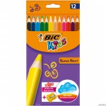 Kredki ołówkowe BIC Kids Super Soft 12+1szt, 933960