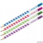 Ołówek Supertwist, HB, okrągły, zaostrzony, z gumką, mix kolorów 257271/84820 Berlingo