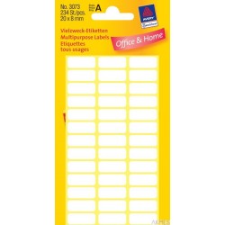 Białe minietykiety 3073 20 x 8 6 ark. do opisywania ręcznego Avery Zweckform