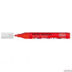 Marker akrylowy, fibrowa końcówka ścięta 2-5mm, czerwony TO-402 Toma