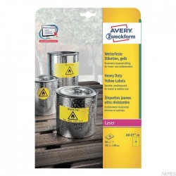 Etykiety Heavy Duty L6127-20 99,1 x 139 20 ark. żółte, poliestrowe, Avery Zweckform