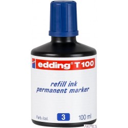 Tusz do markerów permanentnych 100 ml niebieski Edding T100/003/N