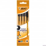 Długopis BIC Cristal Original Fine czarny, blister 4szt, 872726