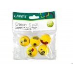 Gumki na ołówek LINEX EMOJI opakowanie 5szt 400114751