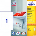 Etykiety uniwersalne 3478 210 x 297 100 ark. Trwałe, białe Avery Zweckform