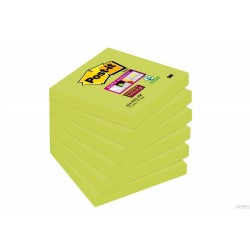 Bloczek samoprzylepny POST-IT_ Super Sticky (654-6SS-AW), 76x76mm, 1x90 kartek, zielony