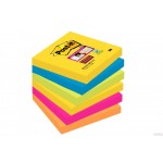 Bloczek samoprzylepny POST-IT Super Sticky (654-6SS-RIO), 76x76mm, 6x90 kart., paleta Rio de Janeiro