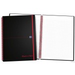 Kołonotatnik A4 70 kartek, kratka / tagi, BLACK n RED, OXFORD, 400047654