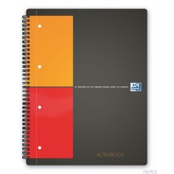 Kołonotatnik A4 80 kartek, kratka / tagi, INTERNATIONAL ACTIVEBOOK, OXFORD, 100104329