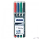 Foliopis permanentny S313 WP4 etui 4szt. LUMOCOLOR STAEDTLER S313WP4
