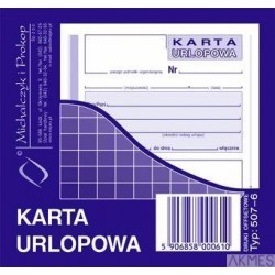 507-6 Karta urlopowa MICHALCZYK&PROKOP 2/3 A6 40 kartek