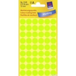 Kółka do zaznaczania zielone neon 3149 Q12 5ark trwałe, Avery Zweckform