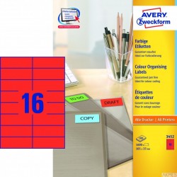 Etykiety czerwone 3452 105 x 37 100ark trwałe, Avery Zweckform