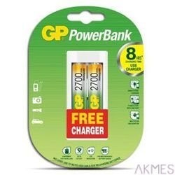 Ładowarka do akumulatorów z USB U211 (2 X 270AAHC + ład. WA12) GP Batteries GPRHOU211029