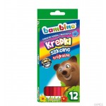 Kredki ołówkowe trójkątne BAMBINO 12 kolorów dł. 18cm w pud.kart.