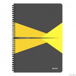 Kołonotatnik Office Card A4, w kratkę, żółty 46470015 Leitz