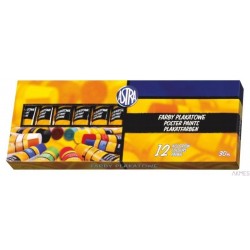 Farby plakatowe Astra 12 kolorów - tuba 30 ml, 83110901