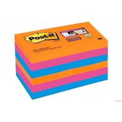 Bloczek samoprzylepny 622-12SS-EG Post-it® Super Sticky, paleta Bangok, 12 sztuk po 90 kartek, 47.6x47.6
