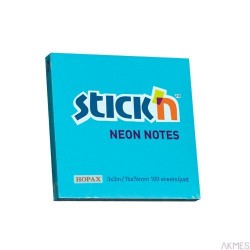Notes Samoprzylepny 76mm x76mm Niebieski Neonowy (12) 21209 Stick'n