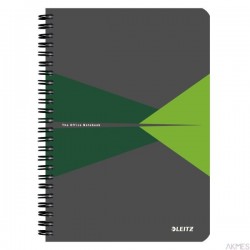 Kołonotatnik Office Card A5, w kratkę, zielony 44580055 Leitz