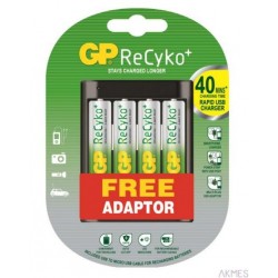 Ładowarka do akumulatorów z USB U421 (4 X 270AAHC + ład. WA22) GP Batteries GPRHOU421014