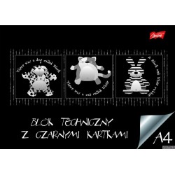Blok tech czarne kar. A4 10kartek 180g/m2 UNIPAP
