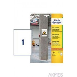 Etykiety papierowe do trudnych powierzchni 210x297mm opakowanie 20 arkuszy L7877-20 Avery Zweckform