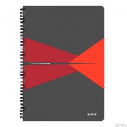 Kołonotatnik Office PP A4, w linie, czerwony 44960025 Leitz