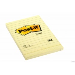 Bloczek samoprzylepny POST-IT w linię (660), 102x152mm, 1x100 kart., żółty