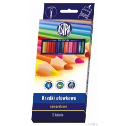 Kredki ołówkowe akwarelowe Astra 12 kolorów, 312110004