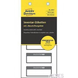 Etykiety inwentaryzacyjne NoPeel 50x20 50szt. czarne 6917 Avery Zweckform