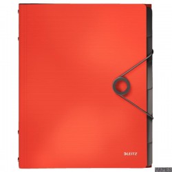 Teczka segregująca 6 przekładek PP Leitz Solid, jasnoczerwona 45691020