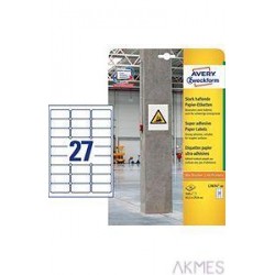Etykiety papierowe do trudnych powierzchni 63,5x29,6mm opakowanie 20 arkuszy L7874-20 Avery Zweckform