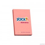 Notes Samoprzylepny 76X51mm Różowy Neon (12) 21162 Stick'n
