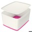 Pojemnik duży z pokrywką MYBOX biało-różowy 52161023 LEITZ 