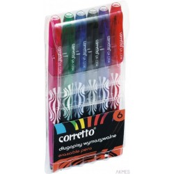 Długopis wymazywalny CORRETTO GR-1204, komplet 6 szt.