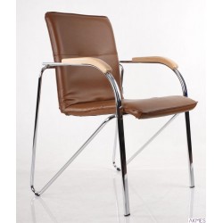 Krzesło SAMBA CHROME V49 brąz - oranż NOWY STYL_