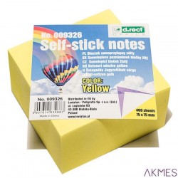 Notes D.RECT 75*75 400kar żółt LEVIATAN 9326