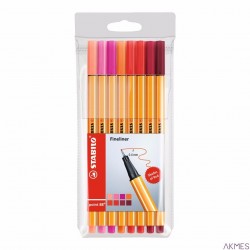 Cienkopis POINT 88 odcienie czerwonego etui 8 szt. STABILO 88/8-02