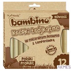 Kredki BAMBINO w opr.drew. Nat. Trój. 12k. dł. 15cm temperówka 3257