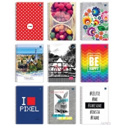 Kołonotatnik A5 80k kratka miękka oprawa INTERDRUK