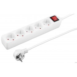 Listwa przep.TITANIUM TL126 5g.1,5m biała UW uziemienie + włącznik