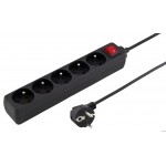 Listwa przep.TITANIUM TL130 5g.1,5m czarna UW uziemienie + włącznik