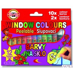 Farby witraż.10kol-2k.10,5ml 9739 KOH-I-NOR