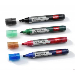 Markery suchoś. Nobo Liquid Ink czarne (12) 1901073 NOBO
