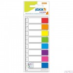 Zakładki Indeksujące 8 kolorów neon x 15szt.+Linijka STICKN 21467