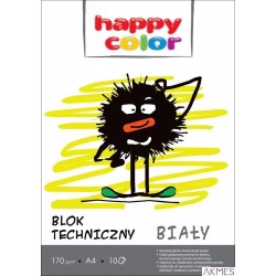 Blok tech.biały HAPPY COLOR A4 10ark. 3550 2030-0